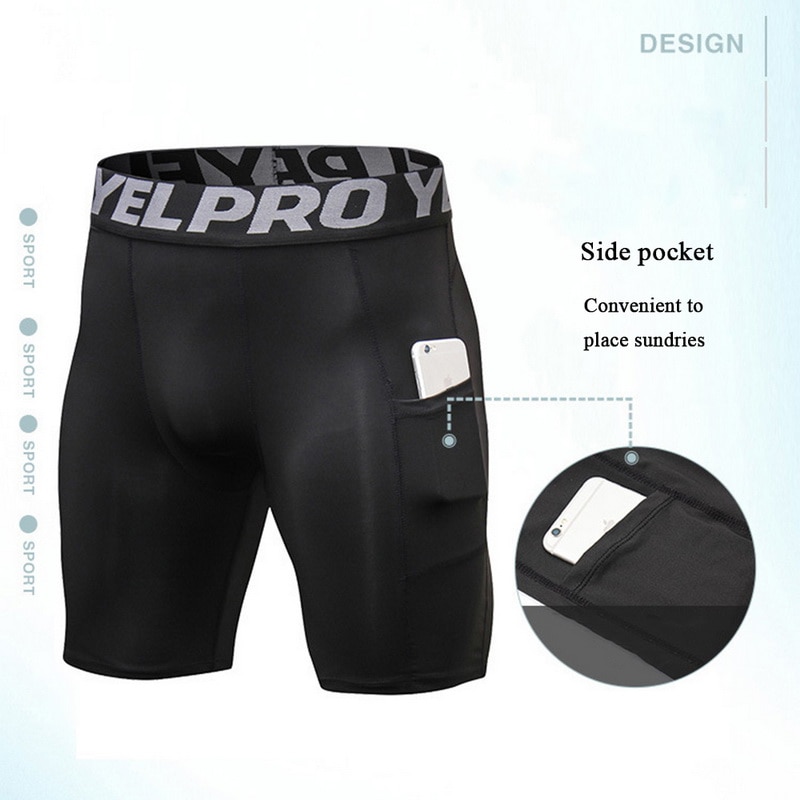 Compression Men Line Breathable Pocket Shorts - 30% Flat off