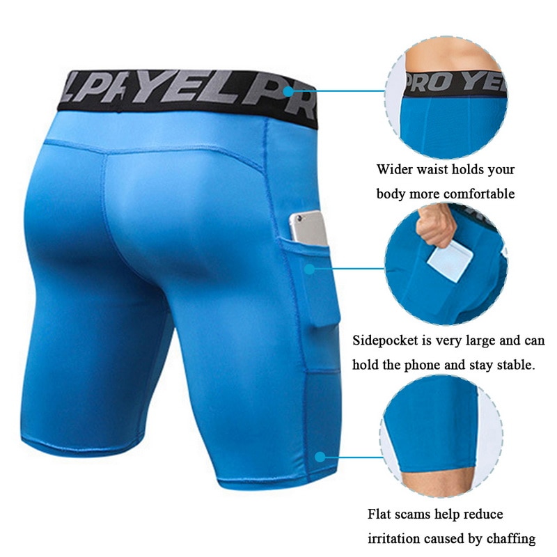 Compression Men Line Breathable Pocket Shorts - 30% Flat off
