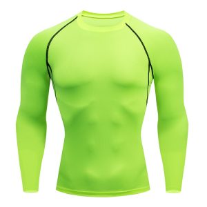 Men's Compression Shirts Long Sleeve Base-Layer Quick Dry Workout T Shirts Sports Running Tops 