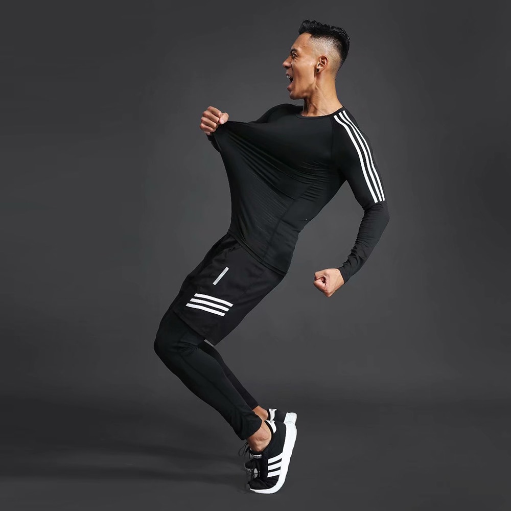 Mens Tracksuit 2 Pcs Athletic Sweatsuits Casual Running Jogging Sport Suit  Sets | eBay
