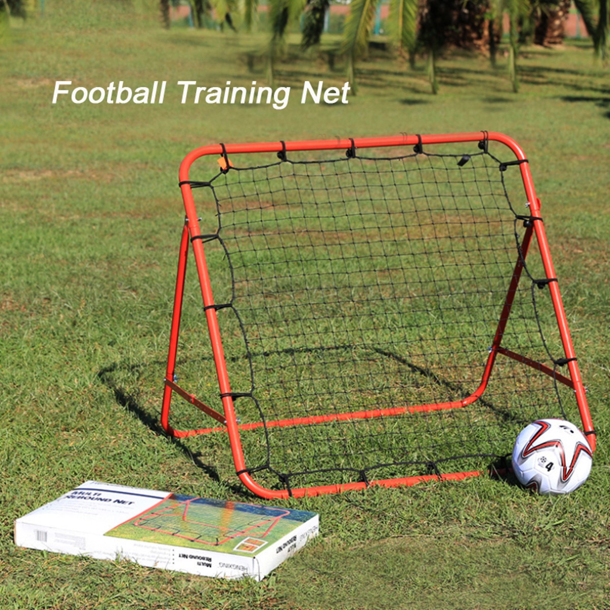 Pro Rebounder Net Ball Kickback Target Goal Adjustable Football Training Net 