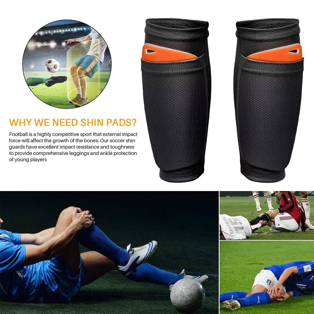 Mens Kids Athletic Soccer Football Shin Guards Pads Shinguard Ankle Protector HP